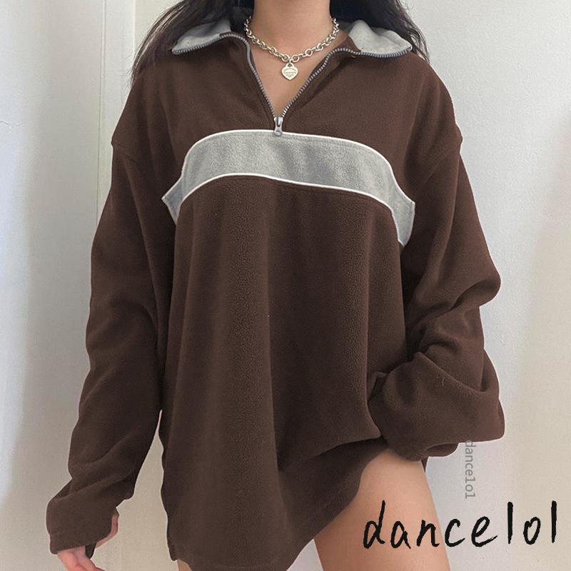 Áo Khoác Nữ Tay Dài Cổ Bẻ Khóa Kéo Thời Trang dance1o1