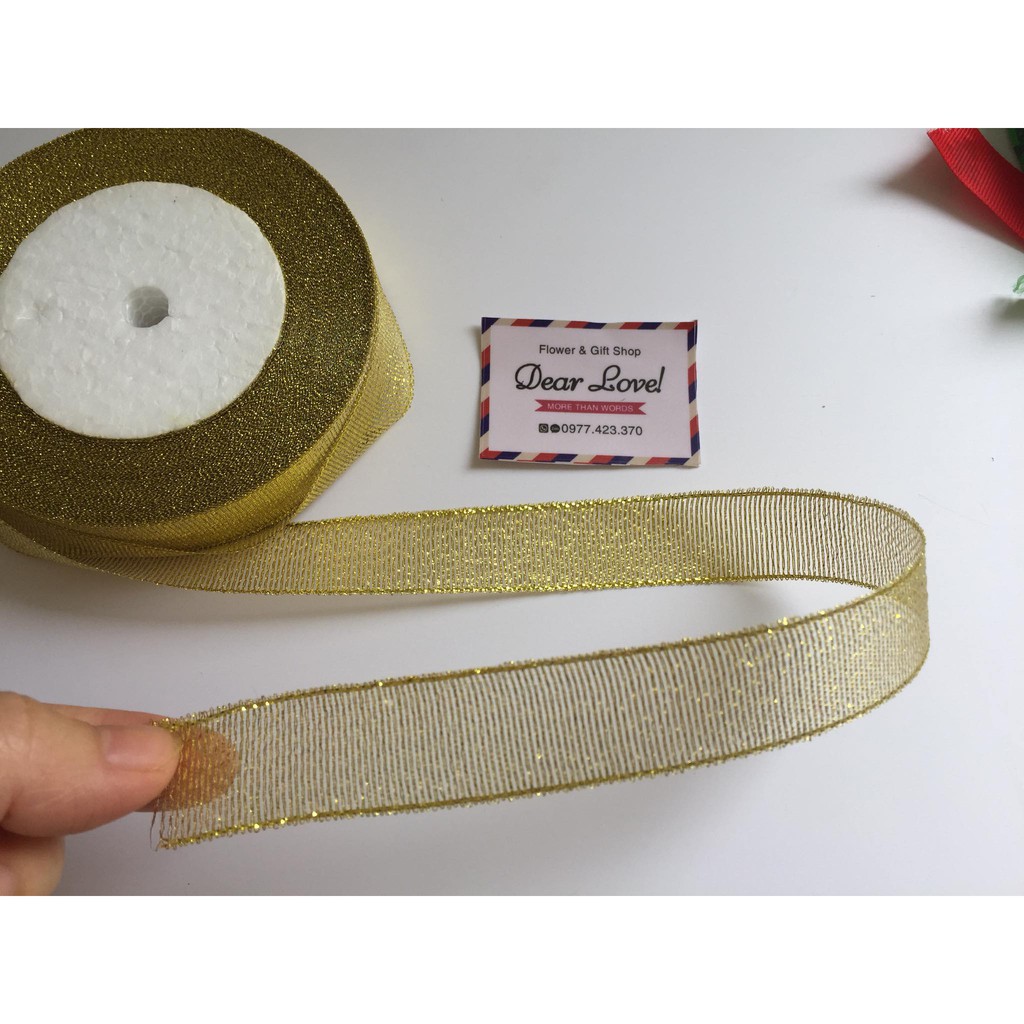 1M RUY BĂNG KIM TUYẾN 2CM