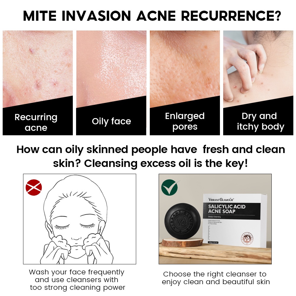 Xà Phòng Rửa Mặt Làm Sạch Sâu Lỗ Chân Lông Kiểm Soát Dầu VIBRANT GLAMOUR 100g