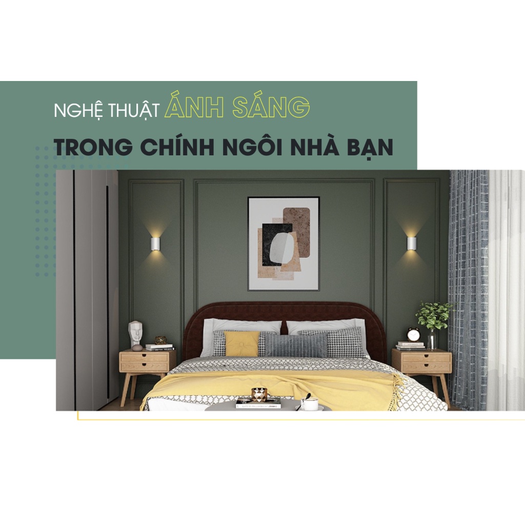 Đèn led ốp tường Rạng Đông đổi màu 6w, phòng ngủ, phòng khách, cầu thang LN18.V2 ĐM 110x75/6W