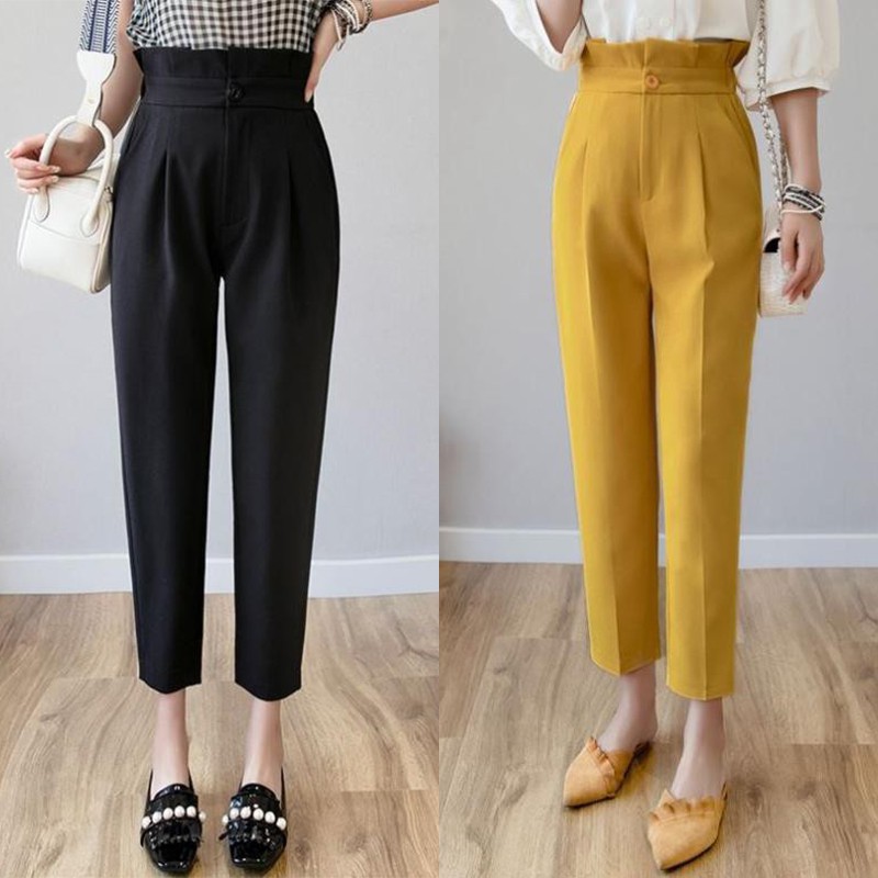 Quần Baggy cạp bèo - Chất vải tuyết mưa mềm mại - Dáng đứng