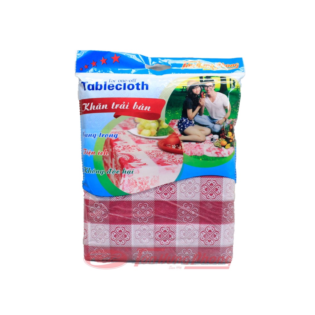 Khăn trải bàn nhiều mẫu đặc sắc chất liệu PVC ko thấm NC dùng cho tiệc picnic các hội nghị 1SÉT 10 khăn giá 35000₫