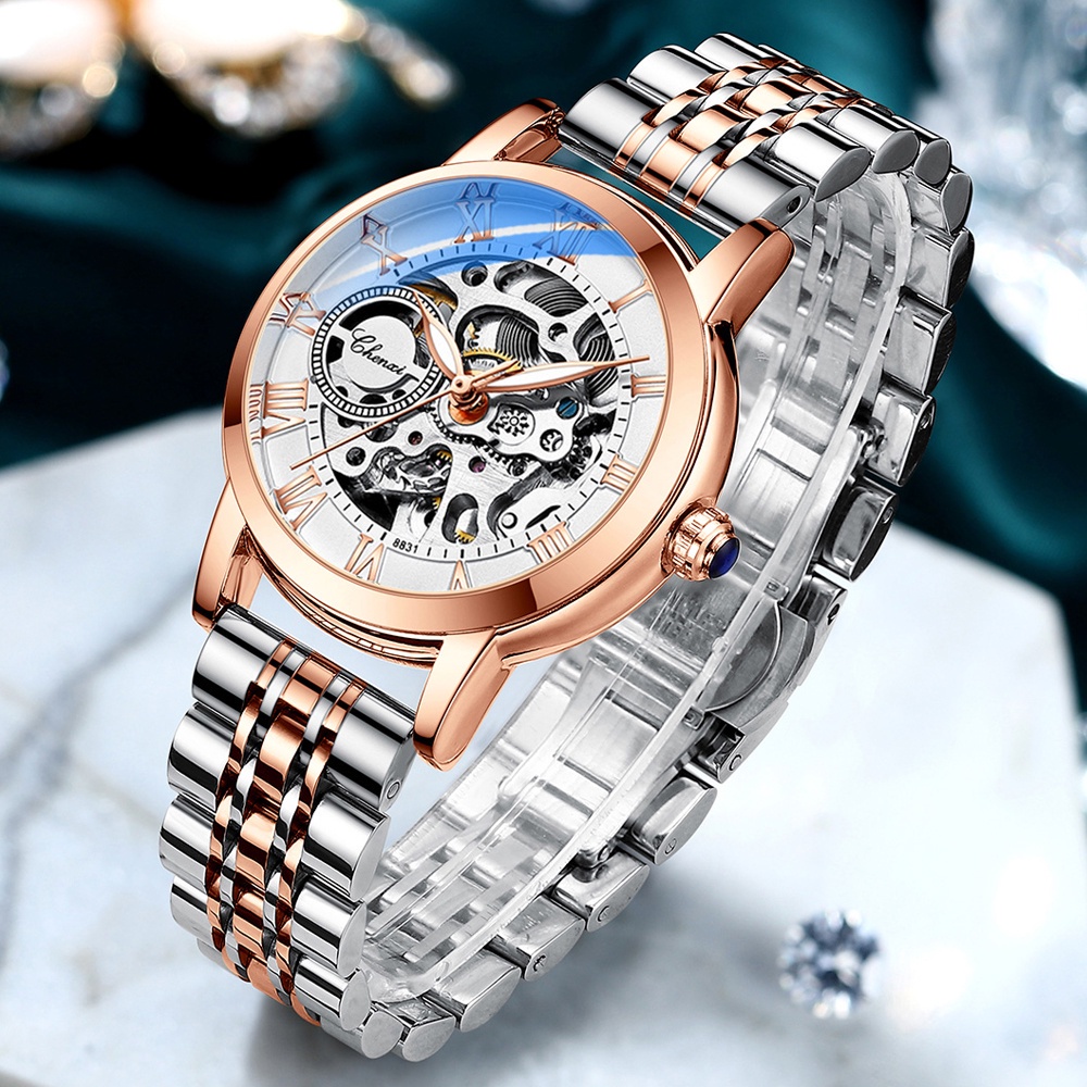 Đồng Hồ Đeo Tay Chexi Bằng Thép Không Gỉ / Da Chống Thấm Nước Sang Trọng Cho Nữ