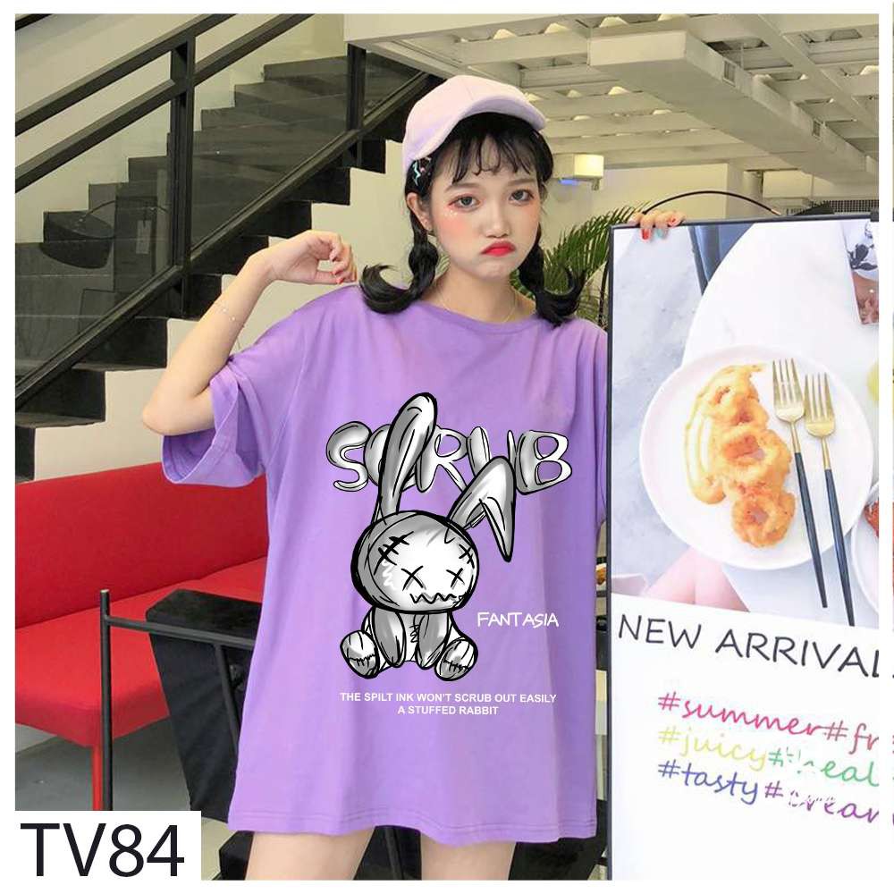 Áo Thun Nữ Phom Rộng 2s Clothing Áo Phông Nữ Đẹp Thời Trang Form Rộng Style Ulzzang Giá Rẻ In Hình Thỏ Rabbit TV84 | BigBuy360 - bigbuy360.vn