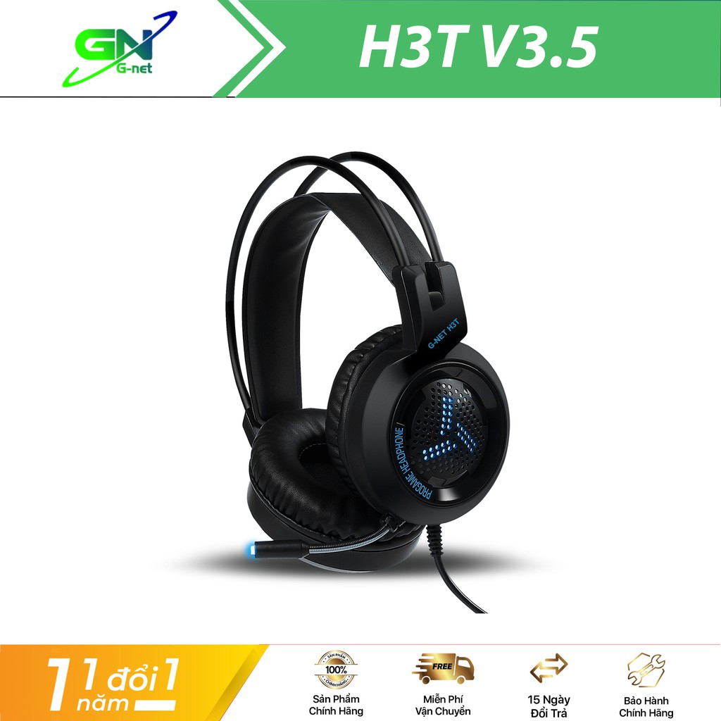 Tai Nghe Gaming G-net H3T Jack 3.5 - Đèn led đổi màu - Bảo hành 12 tháng