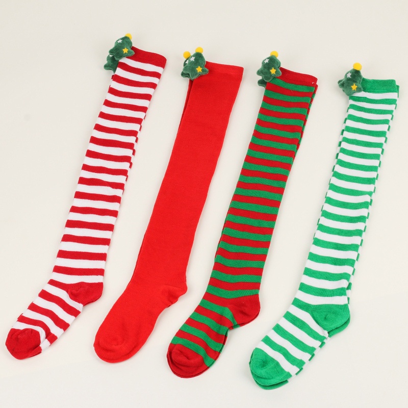 XIXI Tất Chân Cao Qua Gối Họa Tiết Sọc Thời Trang Dành Cho Nữ