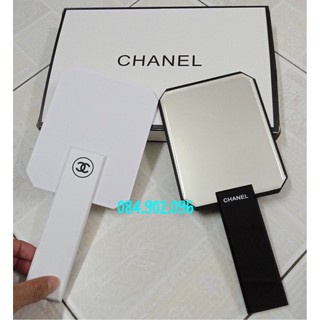 Gương Chanel cầm tay không viền Siêu đẹp màu Trắng