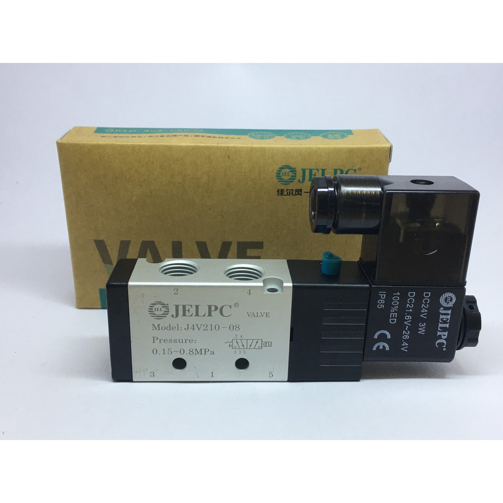 J4V210-08 DC24V Trailer Van Điện Từ 5 / 2 Cuộn Dây Đơn JELPC Cho Khóa Đuôi 4V210-08 Phần Chất Lượng 