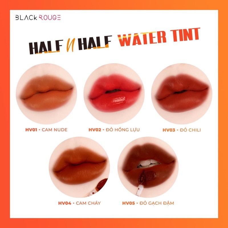 Son Kem Lì Mịn Mượt Nhẹ Môi Black Rouge Half N Half Water Velvet PICKO