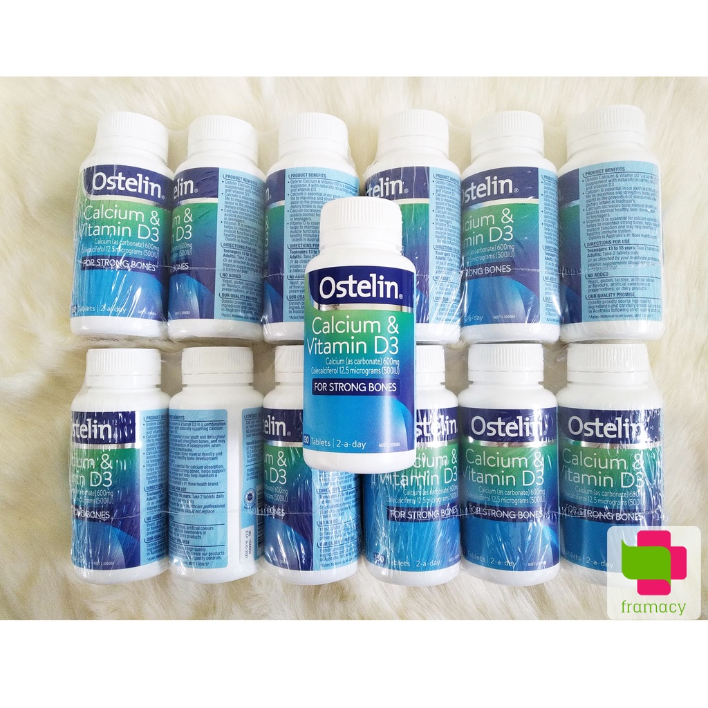Canxi bầu Ostelin Calcium &amp; Vitamin D3, Úc (130 viên) bổ sung Canxi, D3 phát triển xương, răng cho bà bầu, mẹ cho con bú