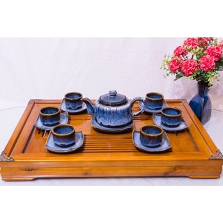 Bộ 5 ấm chén hoả biến bát tràng
