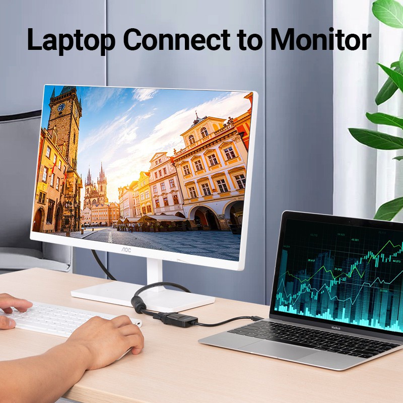 Cáp chuyển đổi Full HD USB Type C to HDMI hoặc USB Type C to VGA Vention TDCBB / TDDBB - Chính hãng