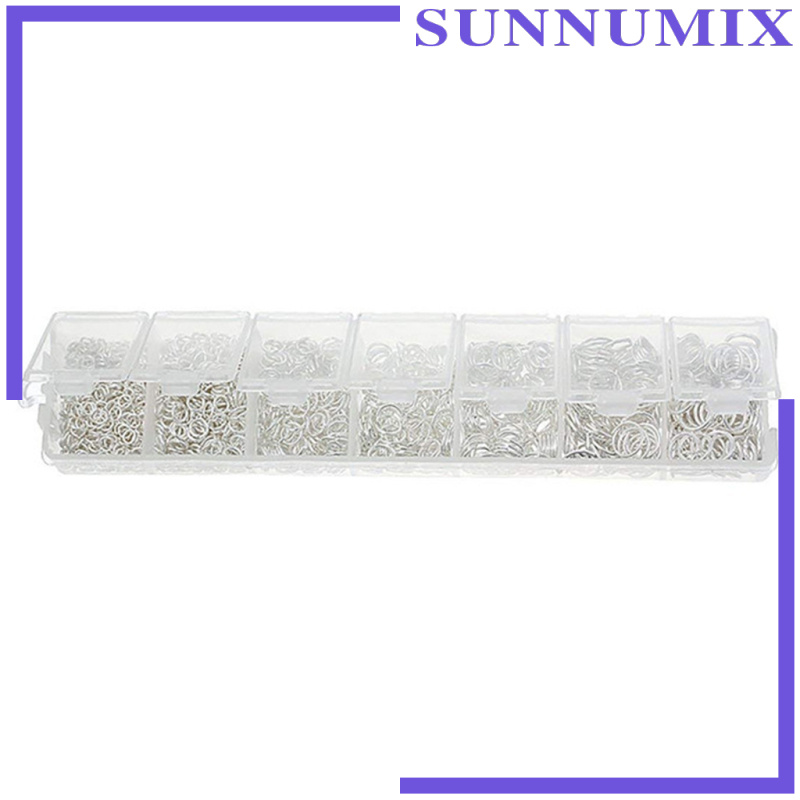 [SUNNIMIX]1500 Pcs Open Jump Rings Box Set for DIY Jewelry Making Finding Gold