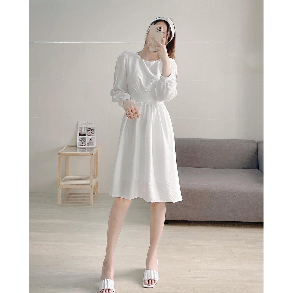 [Mã WAMT1505 giảm 10K đơn 0K] Đầm băng đô tay dài buộc eo | BigBuy360 - bigbuy360.vn