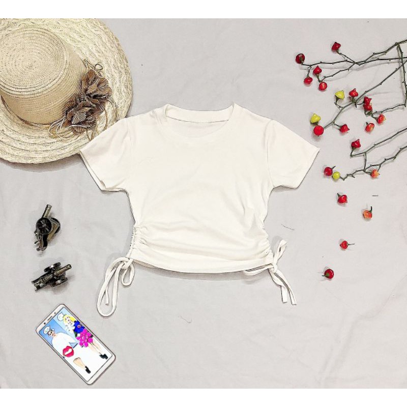 Áo  croptop rút dây  hai bên