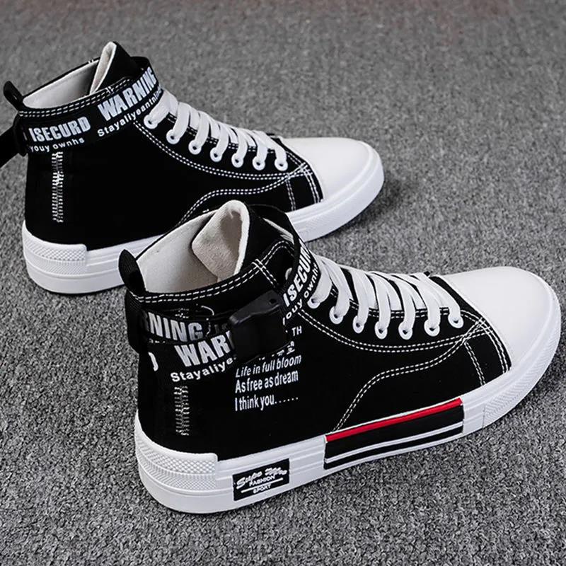 Giày Vải Canvas Cổ Cao Thời Trang Cá Tính Dễ Phối Đồ Cho Nam