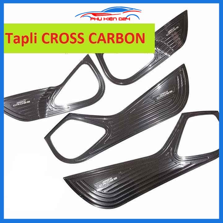 Bộ ốp tapli Corolla Cross 2020-2021-2022 vân cacbon chống xước va đập khi mở cửa và làm đẹp xe