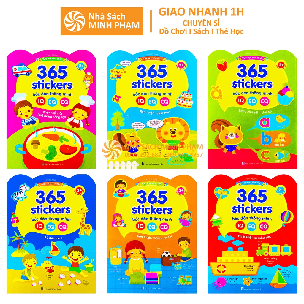 Sách - Bộ 6c Bóc Dán Thông Minh 365 (Dành Cho Trẻ Từ 2-6 Tuổi) - Giúp Bé Phát Triển IQ, EQ, CQ