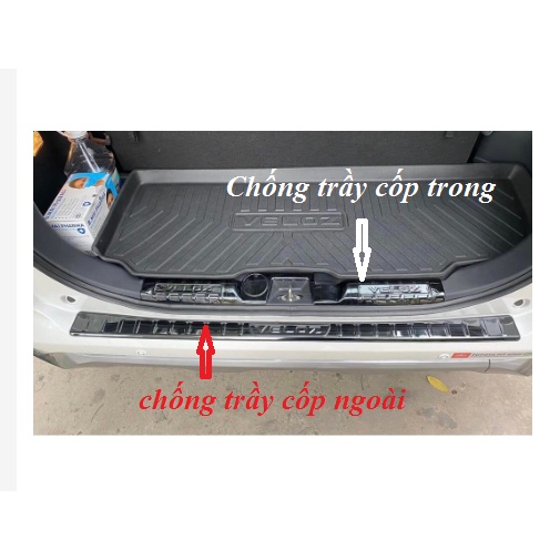 Ốp chống trầy cốp trong, ngoài xe TOYOTA VELOZ 2022 2023  vân  TITAN cao cấp