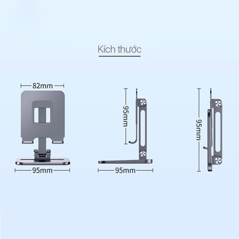 [Mã 2404EL10K giảm 10K đơn 20K] Đế giữ điện thoại và máy tính bảng để bàn XUNDD, Kim loại, Gọn và nhẹ