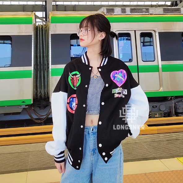 _ Áo khoác Varsity Money Lover họa tiết Longsnkr chất nỉ giữ nhiệt và thoáng - Bomber /Vars