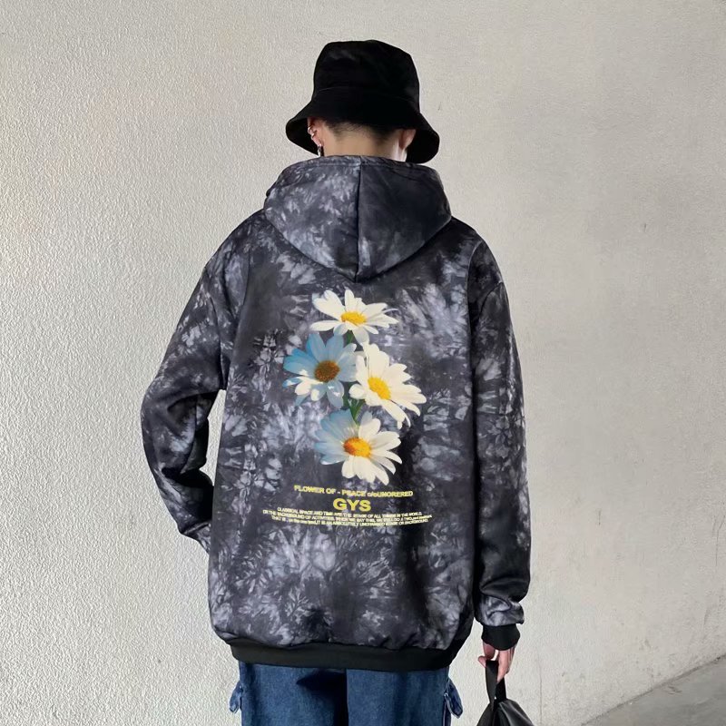 Áo Hoodie Dài Tay In Họa Tiết Hoa Cúc Phong Cách Hàn Quốc Dành Cho Nam / Size M-5Xl | BigBuy360 - bigbuy360.vn