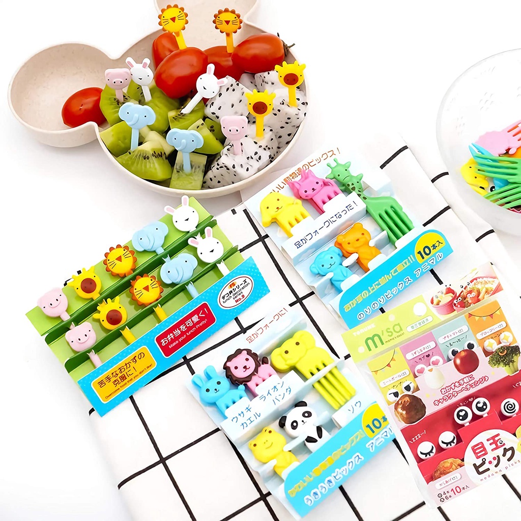 Set 10 Nĩa Ăn Trái Cây Hình Động Vật Dễ Thương