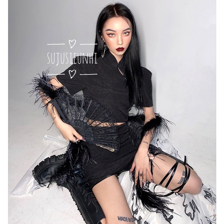 (Có video)3 màu- Quạt ren xòe họa tiết hoa cầm tay tua rua phong cách lolita, phụ kiện chụp ảnh cosplay cổ trang
