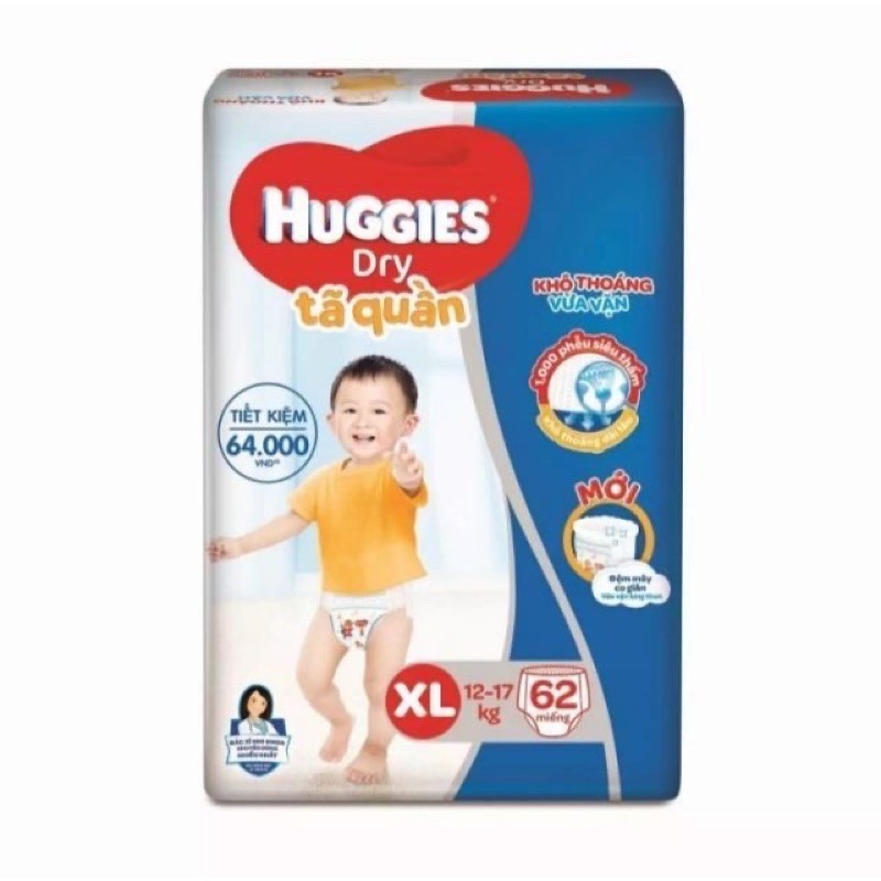 Bỉm huggies tã dán size xl62 miếng