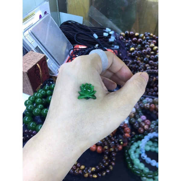 Charm mix vòng đeo tay Bông Sen ngọc sơn thủy