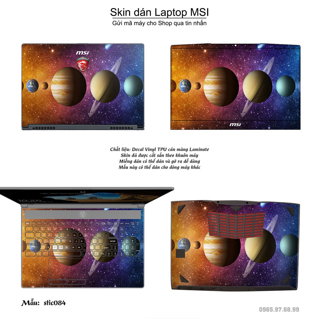 Skin dán Laptop MSI in hình Hoa văn sticker _nhiều mẫu 14 (inbox mã máy cho Shop)