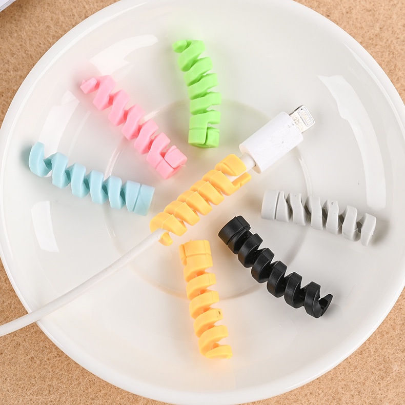 &lt;Video Review&gt; Đai Xoắn Ốc Nút Silicon Bọc Chống Nứt Đứt Gãy Bảo Vệ Cáp Dây Sạc Tai Nghe Vỏ Bọc Cáp Sạc Phụ Kiện U125