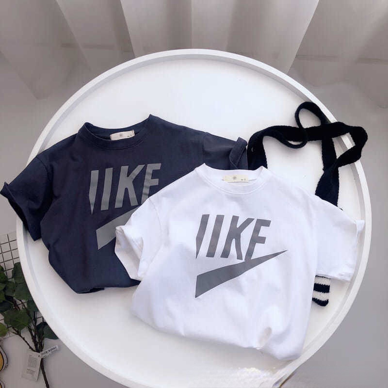 Áo Thun 100% Cotton In Chữ Thời Trang Cho Bé 1-8 Tuổi