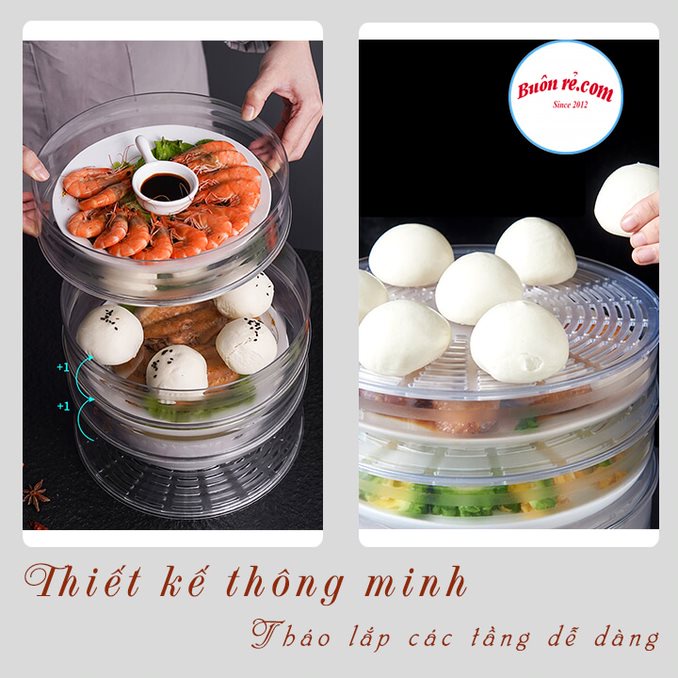 Lồng bàn 5 tầng Việt Nhật đa năng, Lồng bàn giữ nhiệt - Khay đậy thức ăn hiện đại bền đẹp (MS:2676) 01273