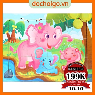 Đồ chơi phát triển trí tuệ cho bé, tranh ghép 12 mảnh size 15 cm x 11cm dochoigo.vn