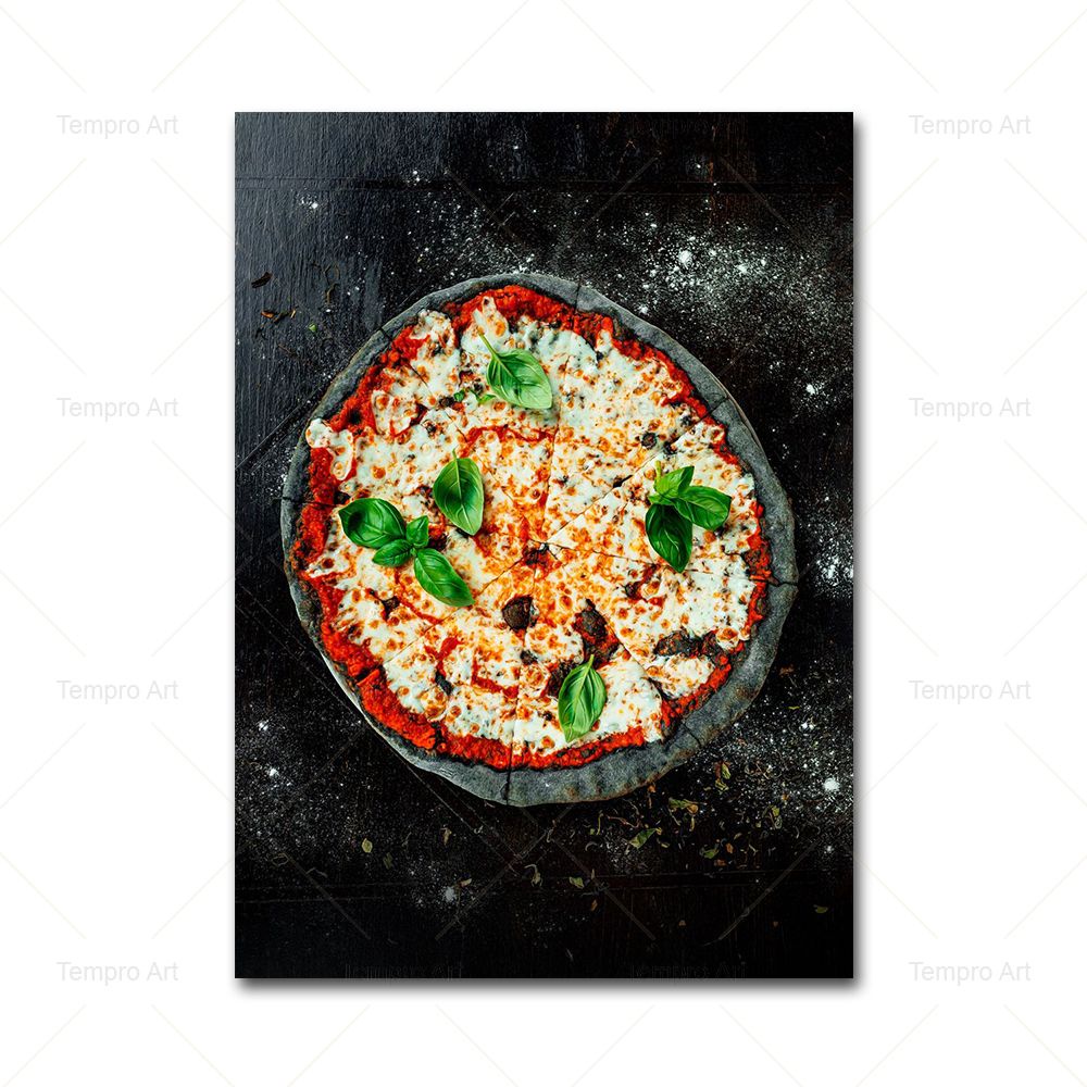 Tranh Vải Bạt Treo Tường In Hình Thức Ăn/Bizza/Bánh Pizza Trang Trí Nhà Bếp Nhà Hàng