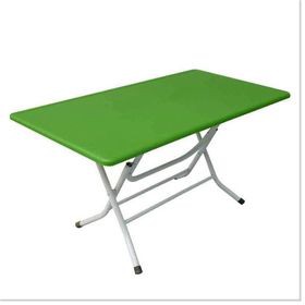 Bộ bàn ghế mầm non chân gấp chắc chắn, cao cấp (1 bàn nhựa xanh chân sắt, 4 ghế tựa Song Long- màu ngẫu nghiên)