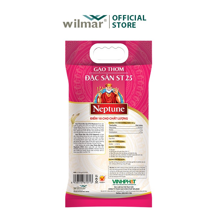 [SenXanh Emart] Gạo Thơm Đặc Sản Neptune ST25 - 5KG