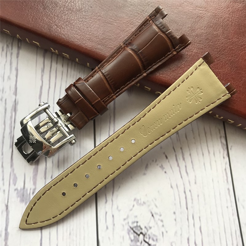 Dây đeo bằng da thay thế 25mm cho đồng hồ Patek Philippe Nautilus 5712G 5711 Notch 13