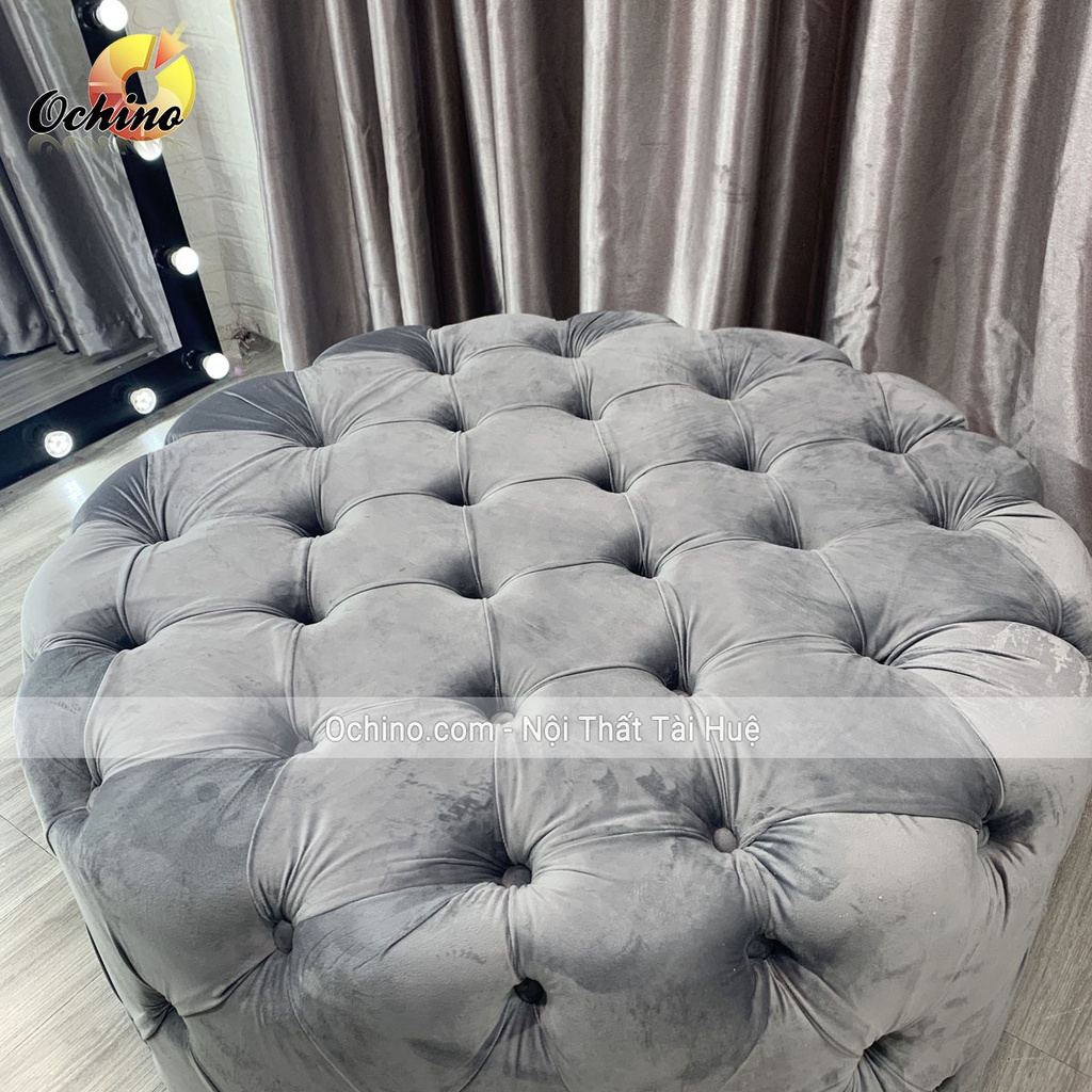 Ghế Đôn Tròn Nhún cổ điển Cao Cấp Cách Điệu Sang Chảnh Dành Cho Các Shop Thời Trang Size 80cm ( Đủ màu)