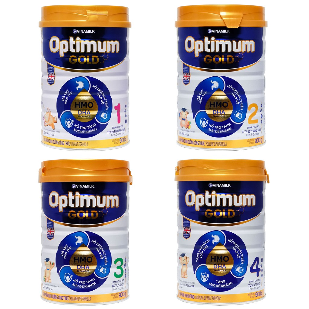 Sữa bột Optimum Gold 1,2,3,4 900g