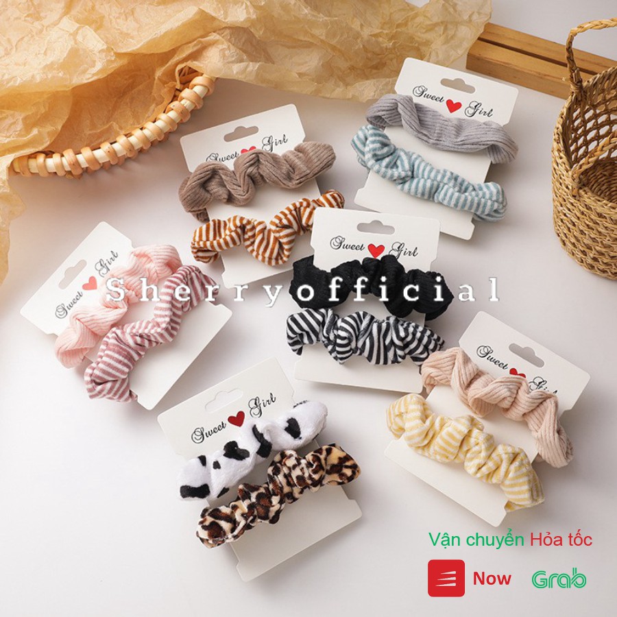 Set 2 dây buộc tóc phong cách Hàn Quốc tiểu thư cực sang chảnh CS4 - Sherry Store