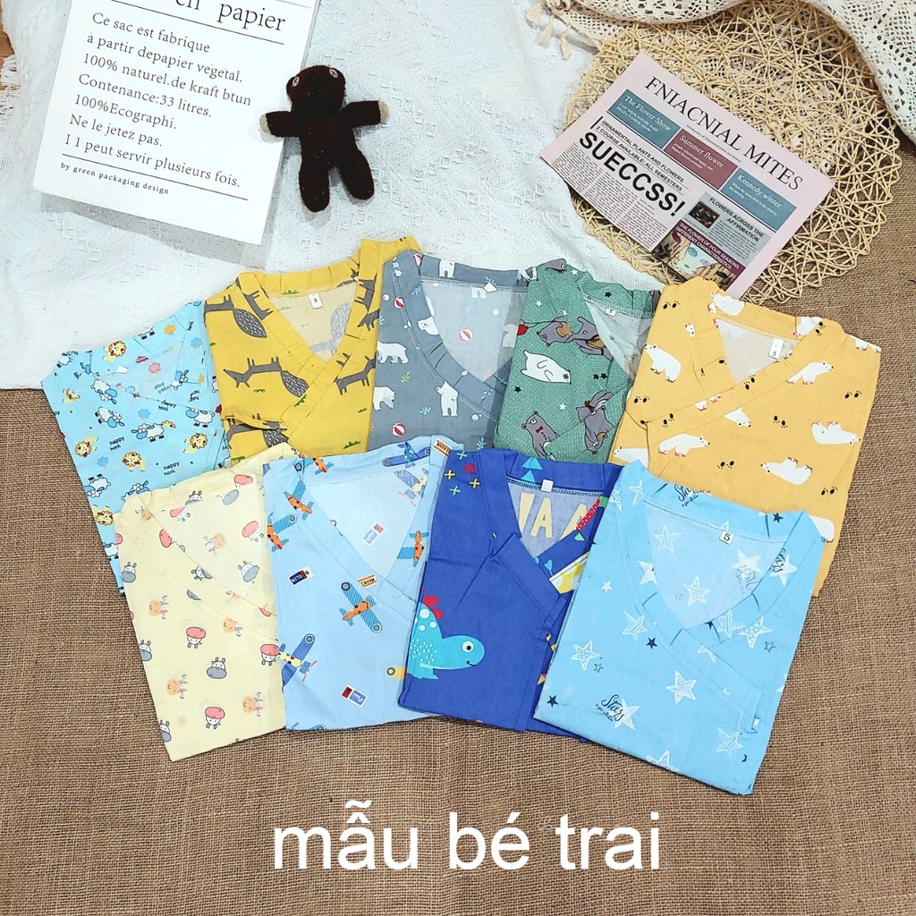 (15-20kg) Bộ quần áo yukata vải thô lụa QATE63 cho bé trai và đồ bộ bé gái (SALE XẢ KHO)