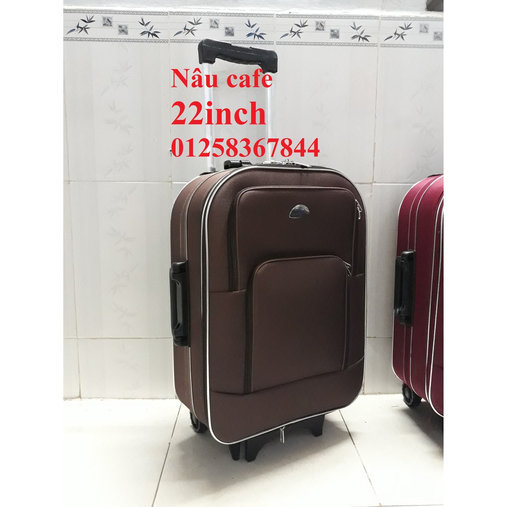 Vali vải du lịch 22inch - có khoá số - 3 bánh - VALI KÉO SIÊU RẺ