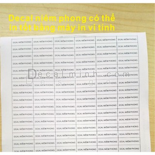 Decal Niêm Phong ( Decal Bể ) A4