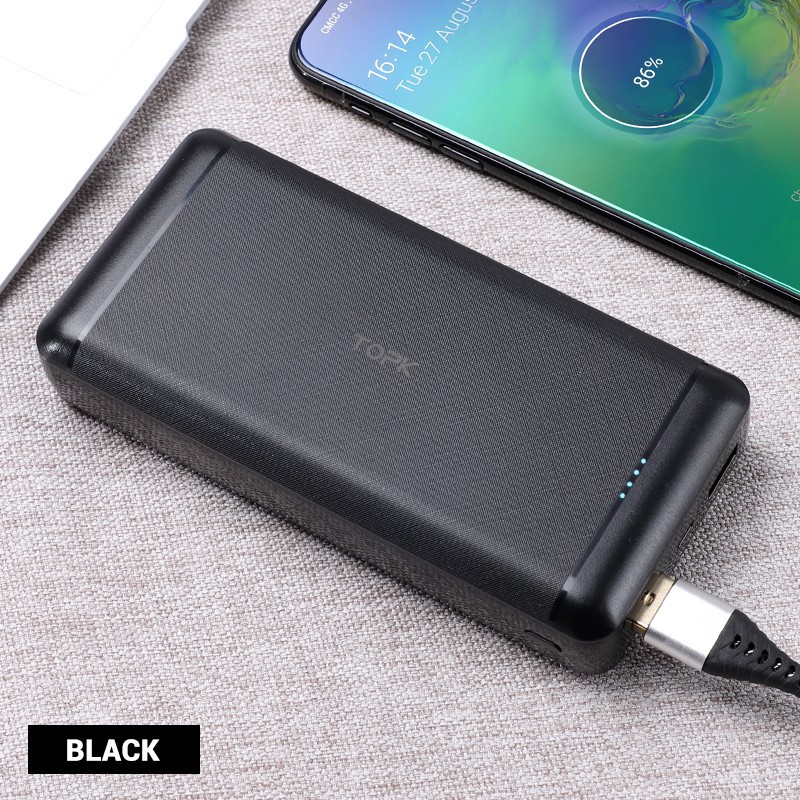 Sale 70% Sạc dự phòng TOPK hai cổng USB tiện gọn dễ mang theo 20000mAh, Giá gốc 837,000 đ - 84B142