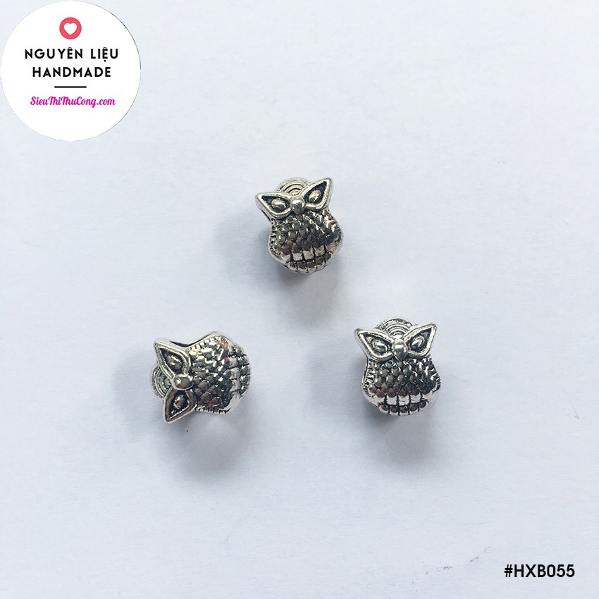 Bịch 6 cái/10gr - Mặt xi trắng cách xỏ hình con cú - HXB055
