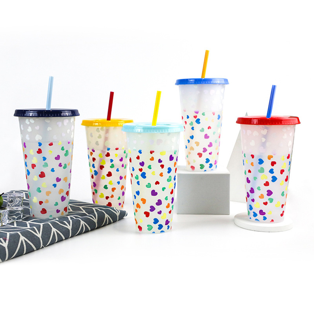 Redbuild 5Pcs Water Cup Random Color Eco-friendly Plastic Camping Sports Straw Bottle for Office