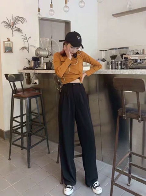 Quần ống rộng dài > 100cm hồng, đen, xanh,xám culottes hack chân dài