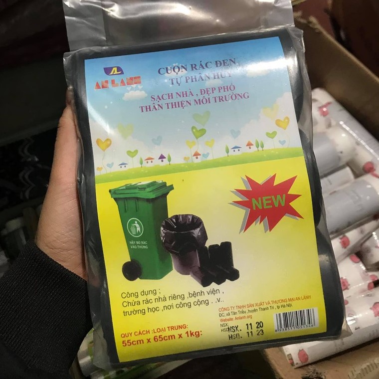 Bịch 3 Cuộn 1KG Túi Đựng Rác Tự Hủy Sinh Học